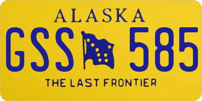 AK license plate GSS585