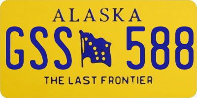 AK license plate GSS588