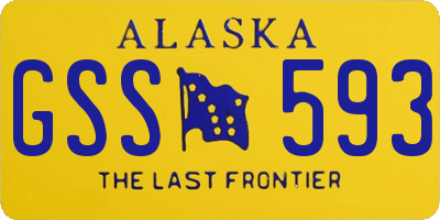 AK license plate GSS593
