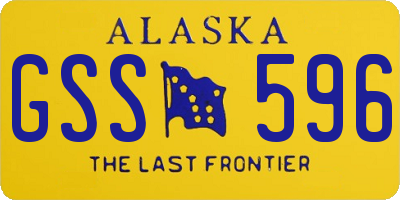 AK license plate GSS596