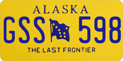 AK license plate GSS598