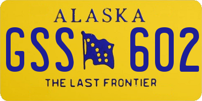 AK license plate GSS602