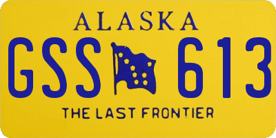 AK license plate GSS613