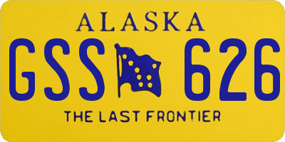 AK license plate GSS626