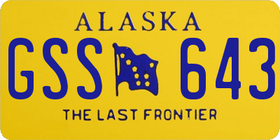 AK license plate GSS643