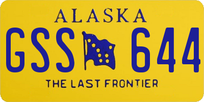 AK license plate GSS644