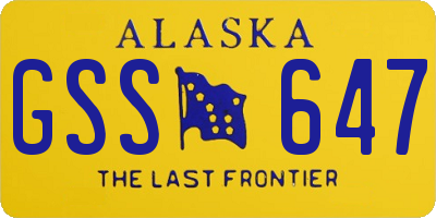 AK license plate GSS647