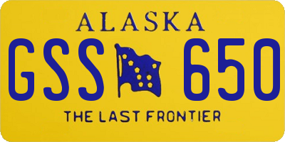 AK license plate GSS650