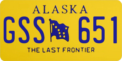 AK license plate GSS651