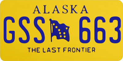 AK license plate GSS663