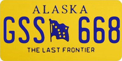 AK license plate GSS668
