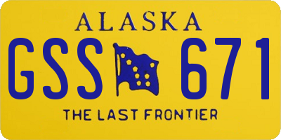 AK license plate GSS671