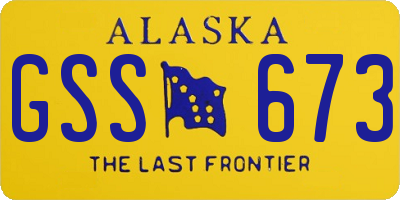 AK license plate GSS673