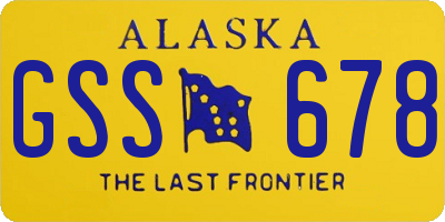 AK license plate GSS678