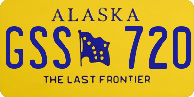 AK license plate GSS720