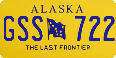 AK license plate GSS722