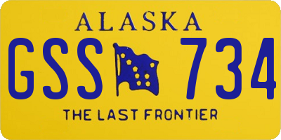 AK license plate GSS734