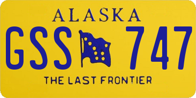AK license plate GSS747