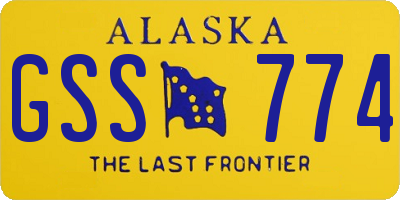 AK license plate GSS774