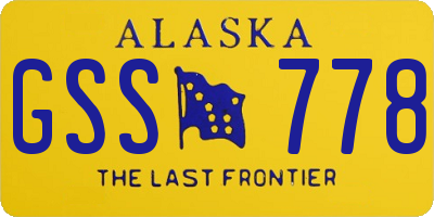 AK license plate GSS778