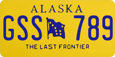 AK license plate GSS789