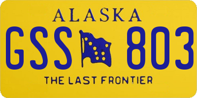 AK license plate GSS803