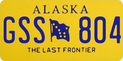 AK license plate GSS804