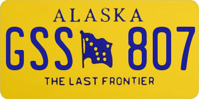AK license plate GSS807