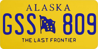 AK license plate GSS809