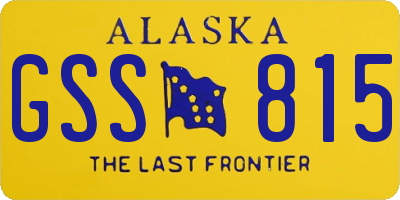 AK license plate GSS815