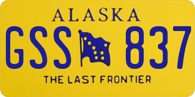 AK license plate GSS837