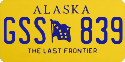 AK license plate GSS839