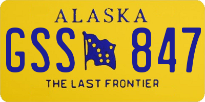 AK license plate GSS847