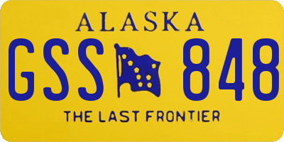 AK license plate GSS848