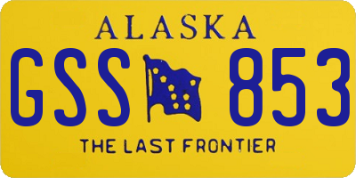 AK license plate GSS853