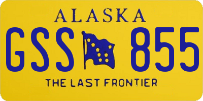 AK license plate GSS855