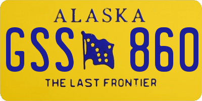 AK license plate GSS860