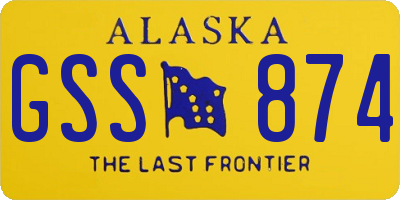 AK license plate GSS874