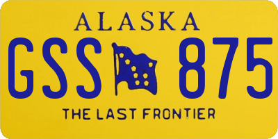 AK license plate GSS875