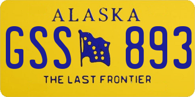 AK license plate GSS893