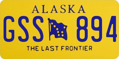 AK license plate GSS894