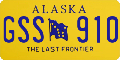 AK license plate GSS910