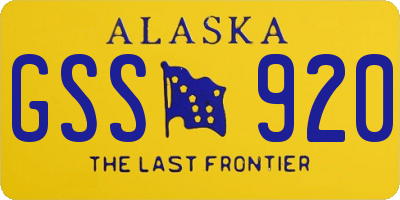 AK license plate GSS920