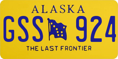 AK license plate GSS924