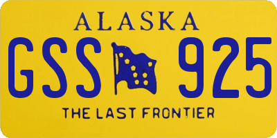 AK license plate GSS925