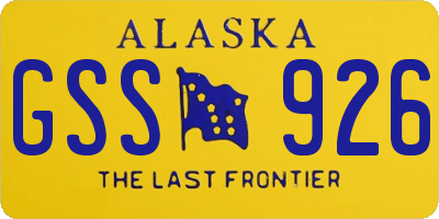 AK license plate GSS926