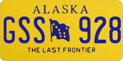 AK license plate GSS928