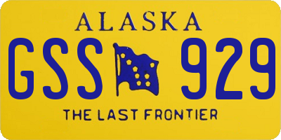AK license plate GSS929
