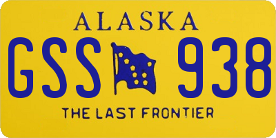 AK license plate GSS938