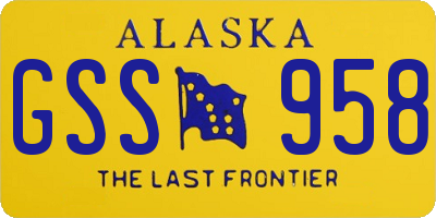 AK license plate GSS958